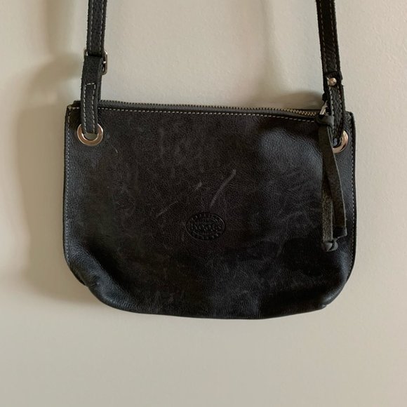 Roots Edie Grey Leather Adjustable Crossbody Bag - Picture 3 of 13